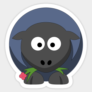 Lamb eating grass Sticker